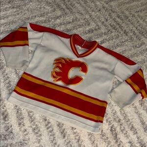 🍄Vintage 80s 5/6X Calgary Flames Hockey Jersey Red/White Hockey Team Shirt CCM